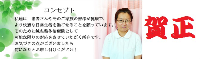 私達は　患者さんやそのご家族の皆様が健康で、より快適な日常生活を過ごせることを願っています。
            そのために鍼灸マッサージ治療院として可能な限りの対応をさせていただく所存です。お気づきの点がございましたら何になりとお申し付けください！